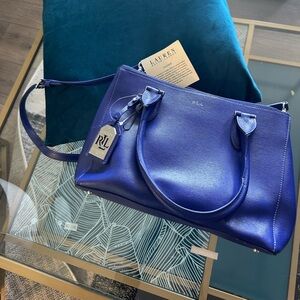 Ralph Lauren Royal Blue Leather Satchel